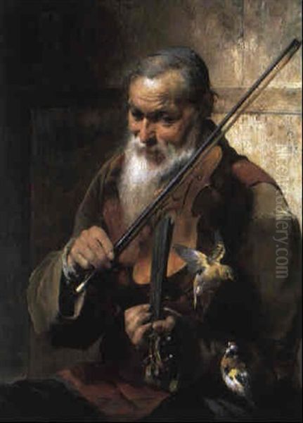 Musizierender Jude Oil Painting by Johann Till the Elder