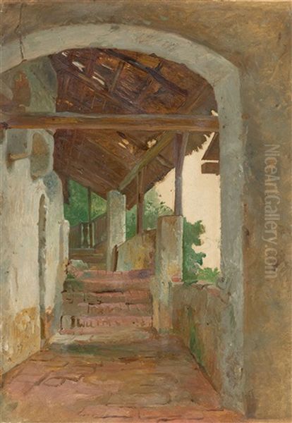 The Old Staircase Oil Painting by Johann Till