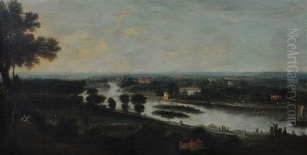 A View Of Richmond Oil Painting by Peter Tillemans