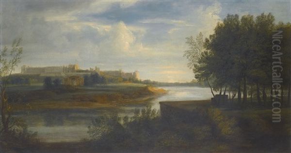 View Of Windsor Castle Oil Painting by Peter Tillemans