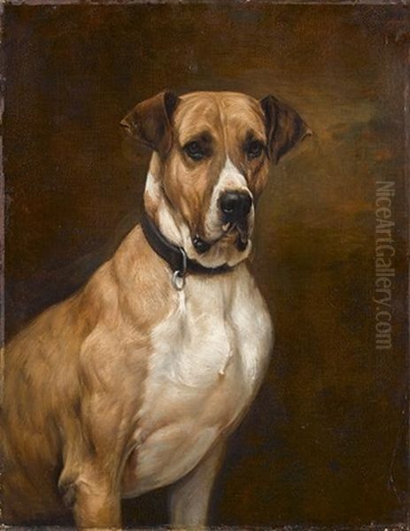 Portrait Of A Great Dane Oil Painting by Vilhelm Eyvind Tilly