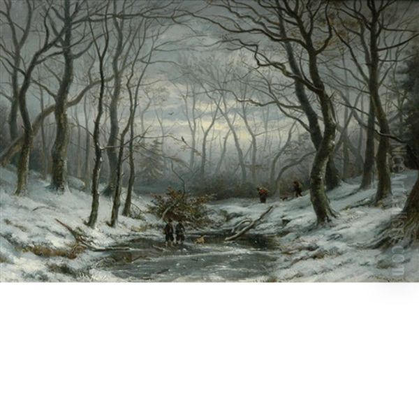 The Winter Wood Oil Painting by Jan Hermanus Melchior Tilmes