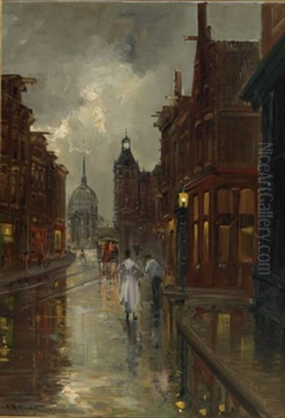 Evening Reflections Oil Painting by Jan Hermanus Melchior Tilmes