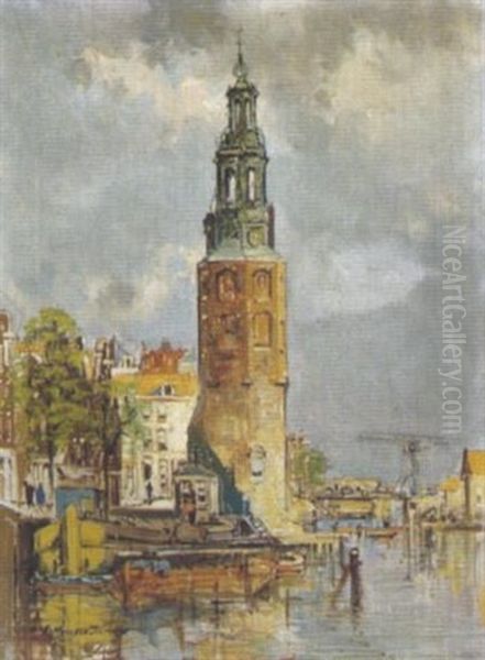 Ansicht (aus Amsterdam?) Oil Painting by Jan Hermanus Melchior Tilmes