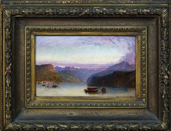 View Of Lake Como Oil Painting by John Rollin Tilton