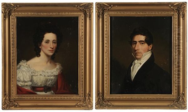 Portraits Of Maria Louisa And A. H. Durocher Oil Painting by Philip Tilyard