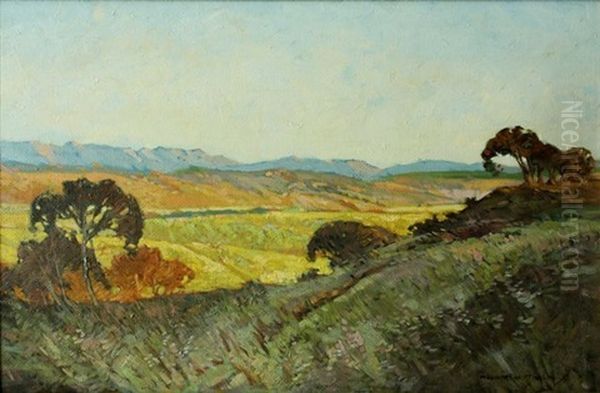 Extensive Landscape At Dusk Oil Painting by William Mitcheson Timlin