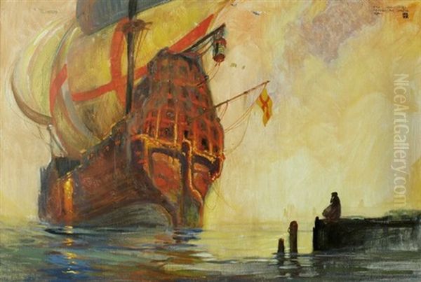 The Leper Ship Oil Painting by William Mitcheson Timlin