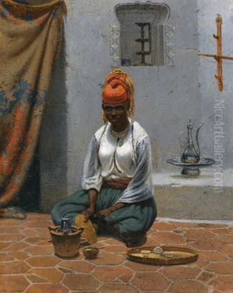 Making Tea In Algiers Oil Painting by Vasili Fedorovich (George Wilhelm) Timm