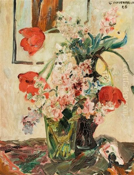 Blumenstilleben Oil Painting by Leo Timmermann