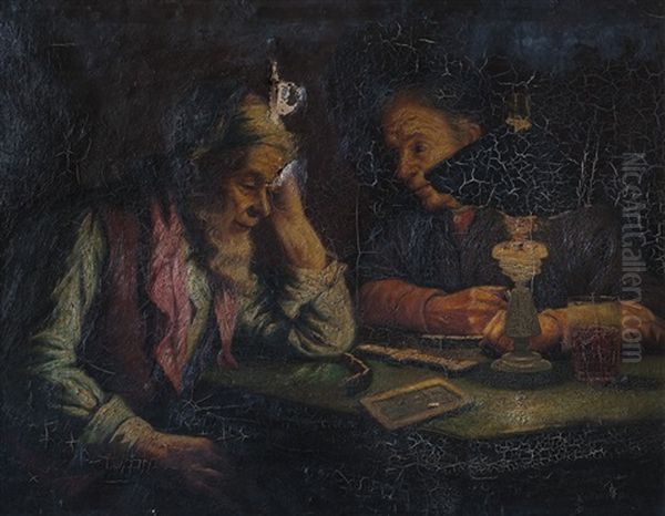 Personajes En Mesa Oil Painting by Henri Timmermans