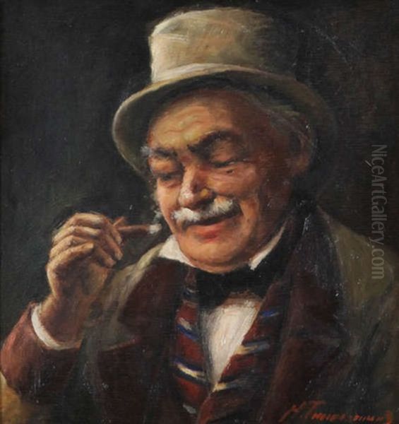 Homme Au Cigare Oil Painting by Henri Timmermans