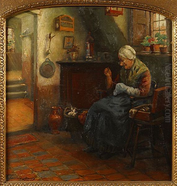 Boereninterieur Oil Painting by Henri Timmermans