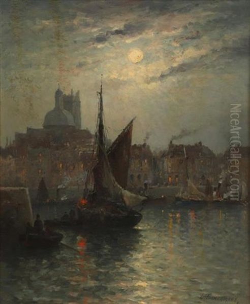 Port La Nuit Oil Painting by Louis Etienne Timmermans