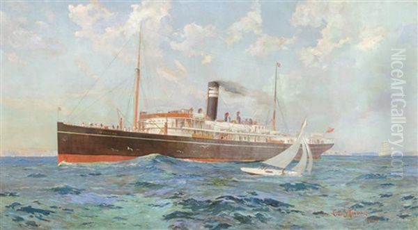 The S.s. Wyreema Oil Painting by Charles Ephraim Smith Tindall