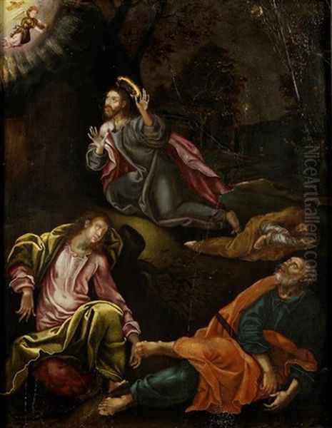 The Agony In The Garden Oil Painting by Giovanni-Battista Tinti