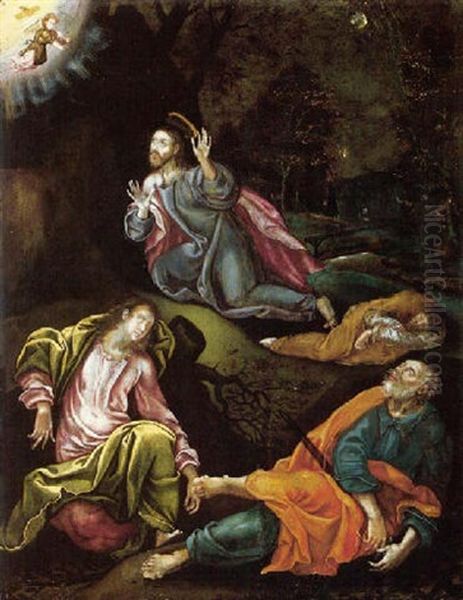 The Agony In The Garden Oil Painting by Giovanni-Battista Tinti