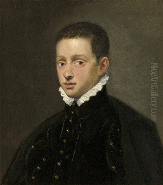 Portrait Of A Boy, Probably Of The Mocenigo Family, Bust-length Oil Painting by  Tintoretto