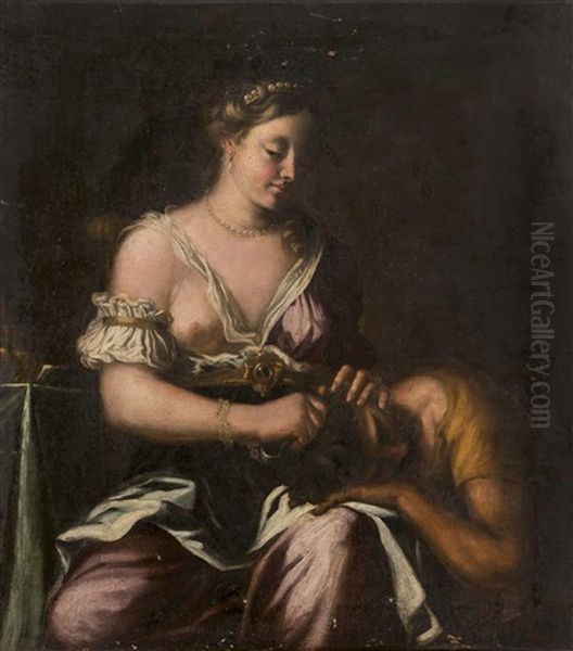 Delilah Und Simson Oil Painting by  Tintoretto