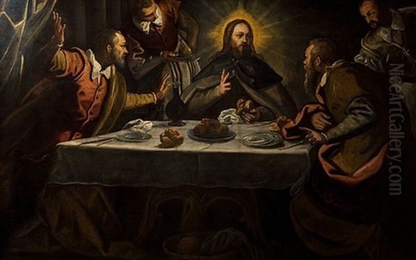 La Cena De Emaus Oil Painting by Domenico Tintoretto