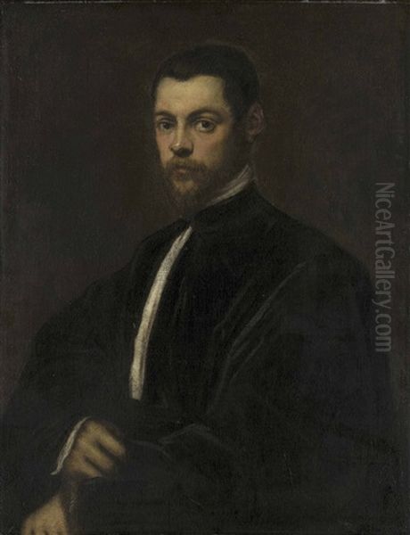 Portrait Of A Gentleman, Half-length Oil Painting by Domenico Tintoretto