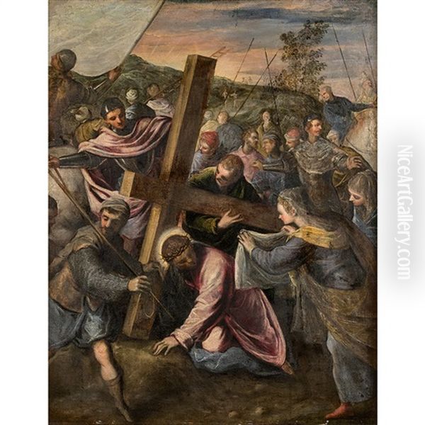 Le Portement De Croix Oil Painting by Domenico Tintoretto