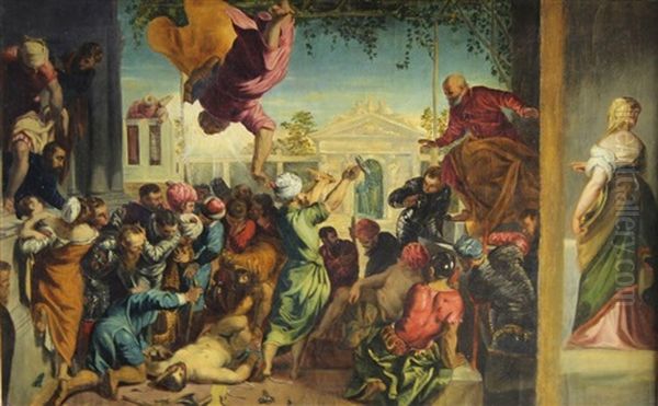 Le Miracle De Saint Marc Oil Painting by Domenico Tintoretto