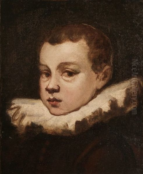 Jeune Homme A La Collerette En Buste Oil Painting by Domenico Tintoretto