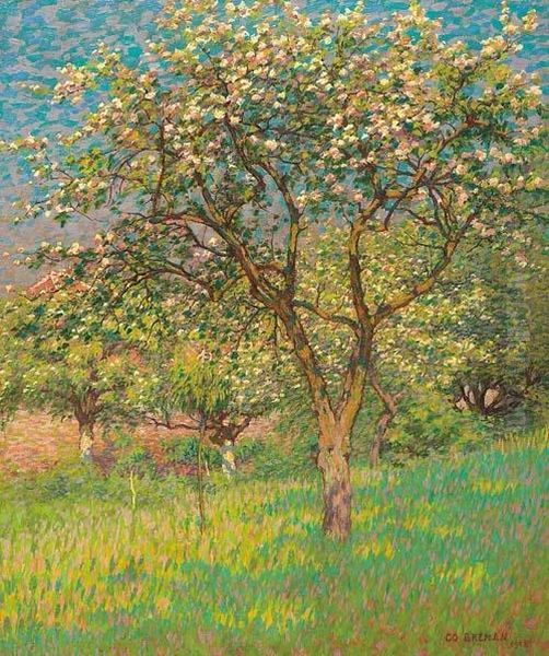 Arbres Fleuris. 1908 Oil Painting by Co Breman