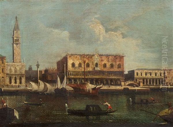 View Of Venice With St Mark's Square, The Doge's Palace And The Grand Canal Oil Painting by Francesco Tironi