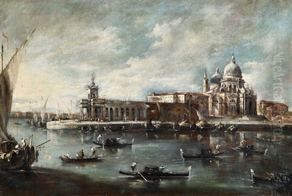 View Of The Dogana And Santa Maria Della Salute Oil Painting by Francesco Tironi