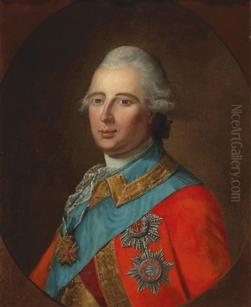 Portrait Of Prince Charles Of Hesse-kassel Oil Painting by Johann Heinrich Tischbein the Elder