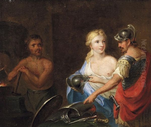 Venus Und Mars In Der Schmiede Des Vulkan Oil Painting by Anton Johann Tischbein