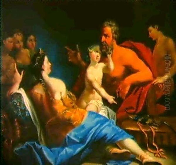 Jupiter, Juno, Venus, Ganymed Und Die Drei Grazien Oil Painting by Anton Johann Tischbein