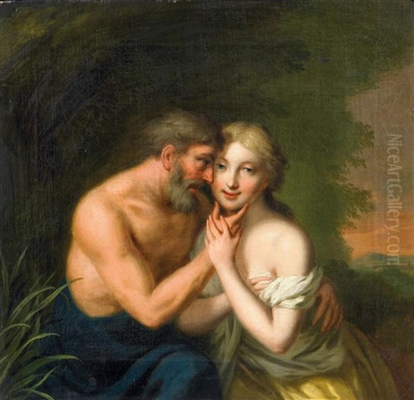 Faun Und Nymphe Oil Painting by Anton Wilhelm Tischbein