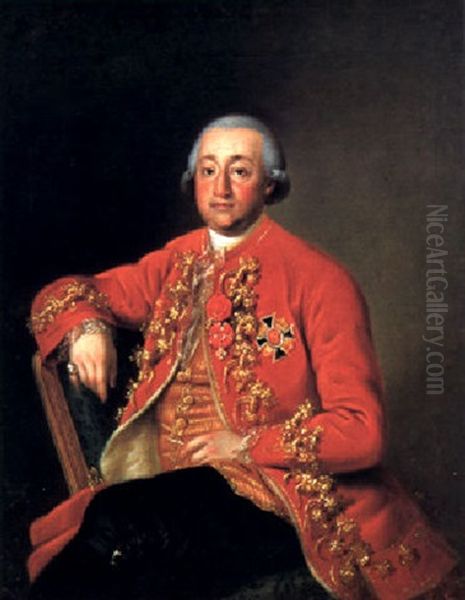 Angebliches Bildnis Philipp Carl Von Hohener (?) Kammerherr Des Kurfursten Clemens Von Mainz Oil Painting by Anton Wilhelm Tischbein