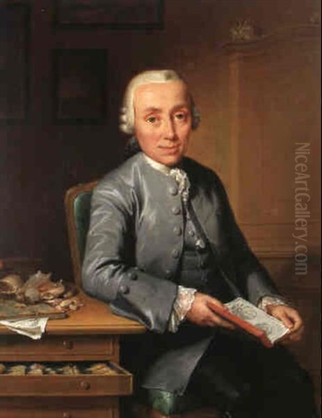 Bildnis Des Konchyliologen J. Fr. Ettling Oil Painting by Anton Wilhelm Tischbein