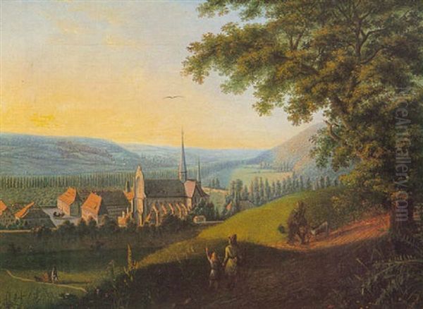 Kloster Schulpforta Oil Painting by August Anton Tischbein