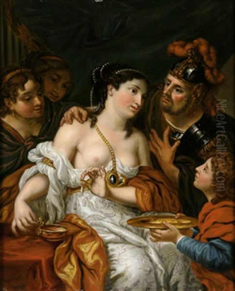 Das Gastmahl Der Cleopatra Oil Painting by Christian Wilhelm Tischbein