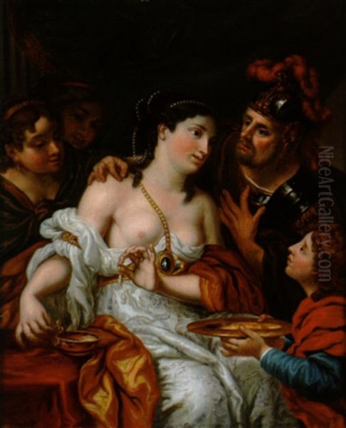 Das Gastmahl Der Cleopatra Oil Painting by Christian Wilhelm Tischbein