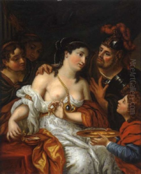 Das Gastmahl Der Cleopatra Oil Painting by Christian Wilhelm Tischbein