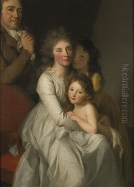 Portrait Of The Artist And His Family Oil Painting by Johann Friedrich August Tischbein