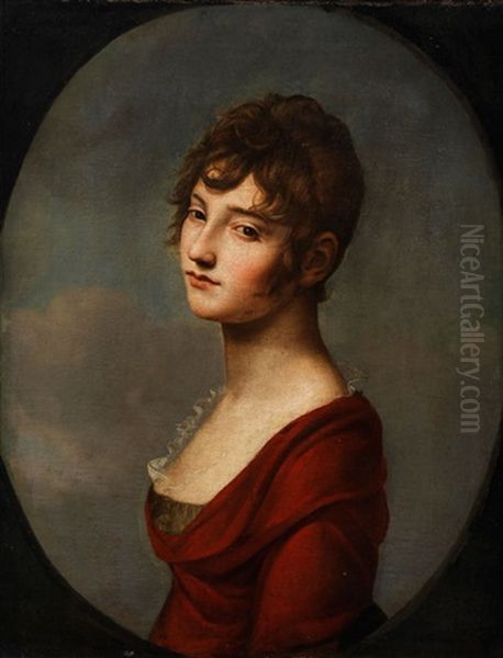 Portrait Der Weimarer Schauspielerin Amalie Wolff-malcolmi Oil Painting by Johann Friedrich August Tischbein