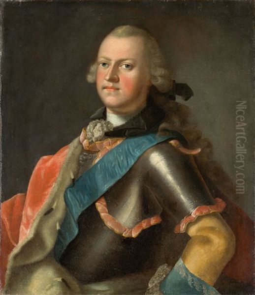 Duke Ernst Friedrich Iii. Carl Of Saxony-hildburghausen (1727-1780) Oil Painting by Johann Valentin Tischbein