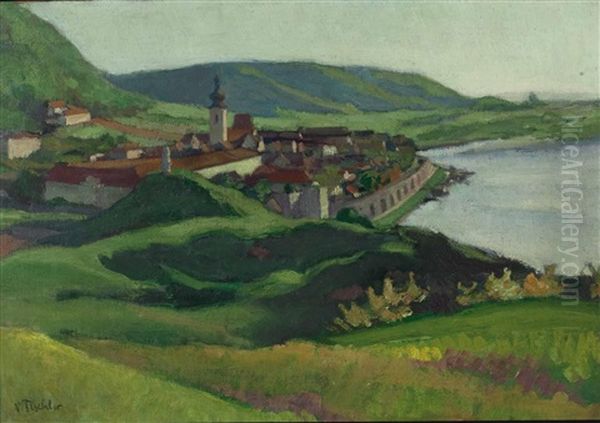 Blick Auf Hainburg A. D. Donau Oil Painting by Victor Tischler