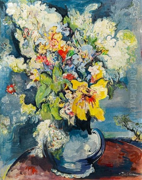 Blumenstillleben Oil Painting by Victor Tischler