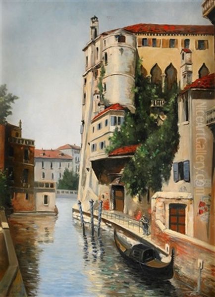 Palazzo Contarini - Venedig Oil Painting by Martin August Christian Tisell