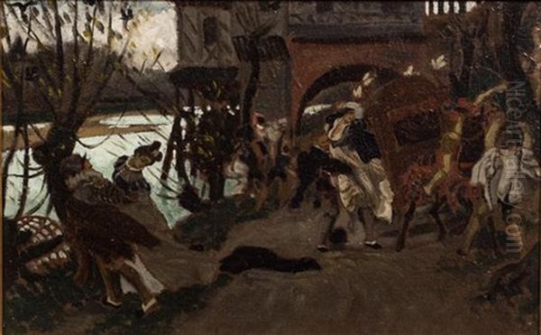 Avant Le Duel Oil Painting by James Jacques Joseph Tissot