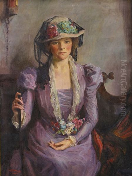 Lady In Lavender Oil Painting by Mary Bradish Titcomb