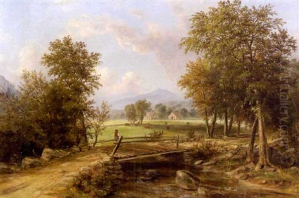 View Near Claremont, New Hampshire Oil Painting by William H. Titcomb